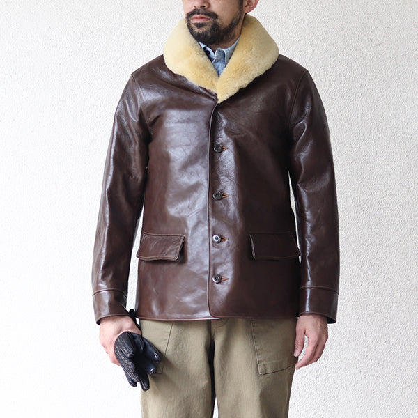 TRACKWALKER COAT / 1920s RAILROAD WORKER COAT / HORSE HIDE / TATANKA BROWN