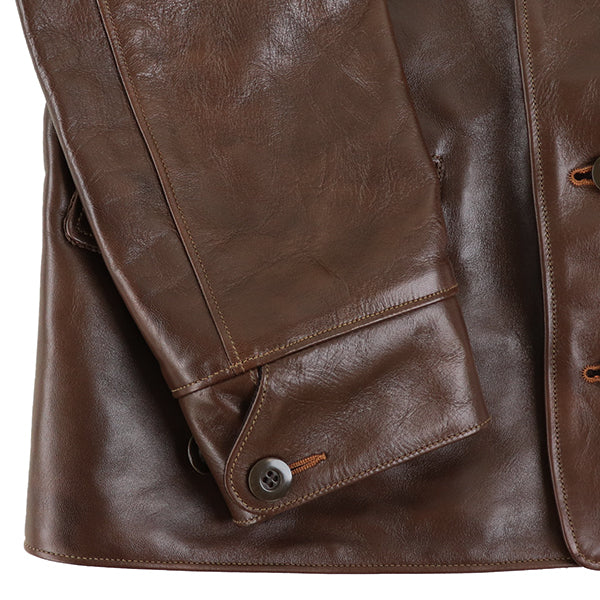 TRACKWALKER COAT / 1920s RAILROAD WORKER COAT / HORSE HIDE / TATANKA BROWN - Image 13