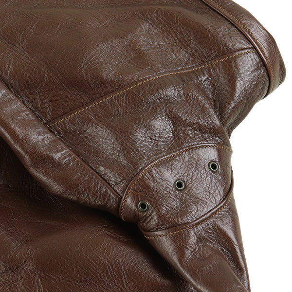 TRACKWALKER COAT / 1920s RAILROAD WORKER COAT / HORSE HIDE / TATANKA BROWN - Image 16