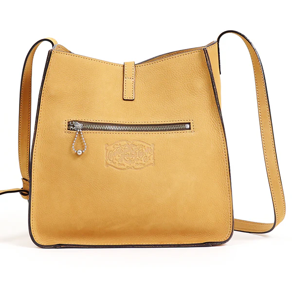 TRAILBLAZER BAG / 1920 - 1930s WOODSMAN SHOULDER BAG / BULL HIDE / YELLOW OCHRE NUBUCK - Image 2