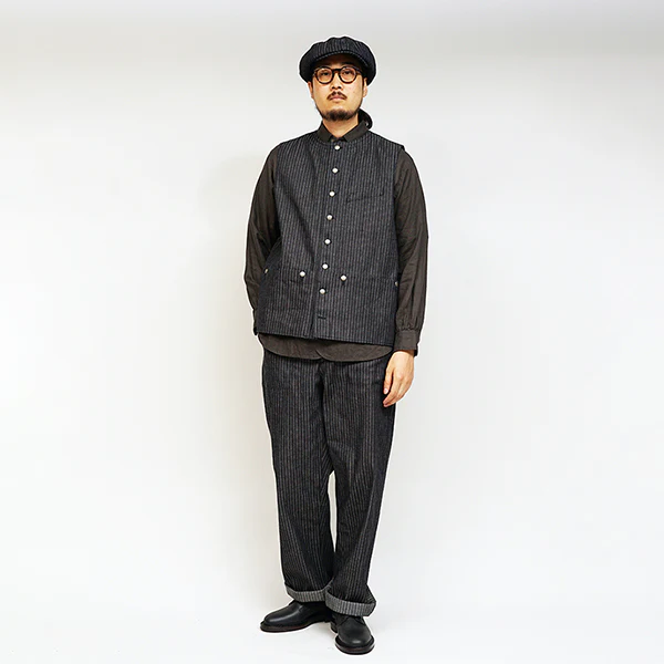1930s FRENCH WORK VEST / INDIGO - Image 12