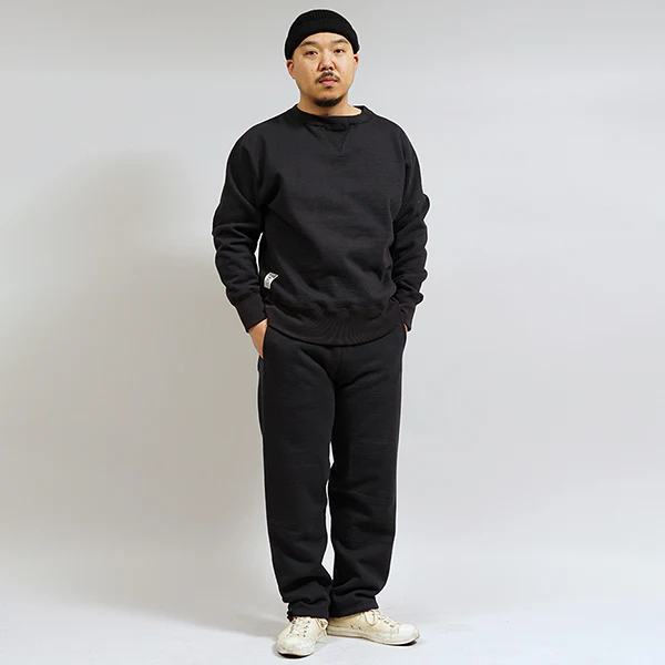 1950s CREW NECK SWEATSHIRT BLACK / 20.5oz FLEECE / BLACK - Image 9