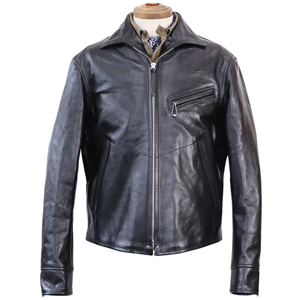 REBELS 1930s MOTORCYCLE JACKET / SINGLE TYPE HORSE HIDE / BLACKJACK