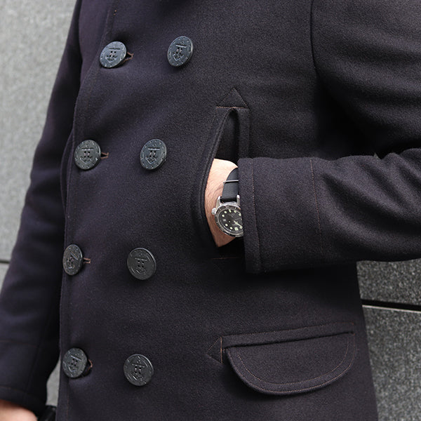 1913 U.S.NAVY OVERCOAT / 1st MODEL / HEAVY WEIGHT WOOL MELTON / NAVY - Image 10