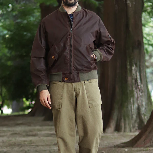 FIELD CRUISER JACKET / BRITISH MILLERAIN TRADITIONAL WAXED FABRIC / RED BROWN - Image 2