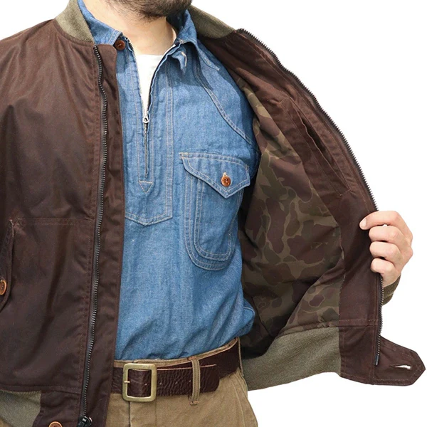 FIELD CRUISER JACKET / BRITISH MILLERAIN TRADITIONAL WAXED FABRIC / RED BROWN - Image 9