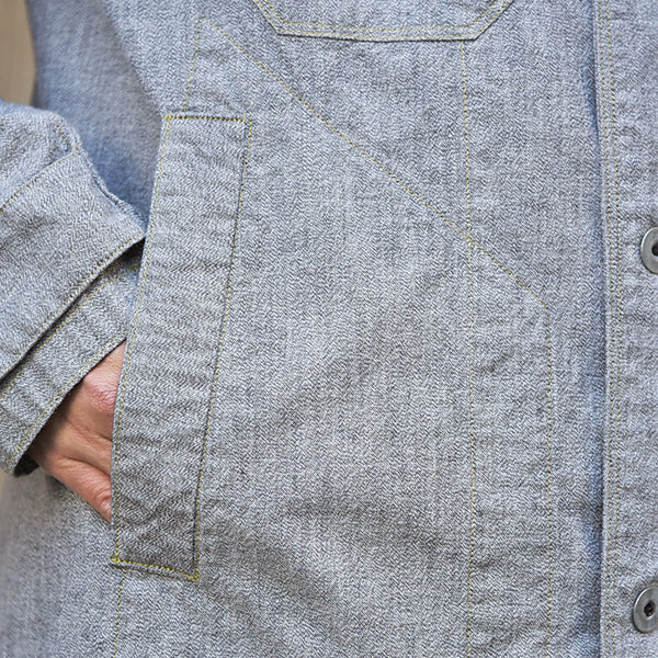 BALDWIN WORK COAT / GRAINED CHAMBRAY - Image 10