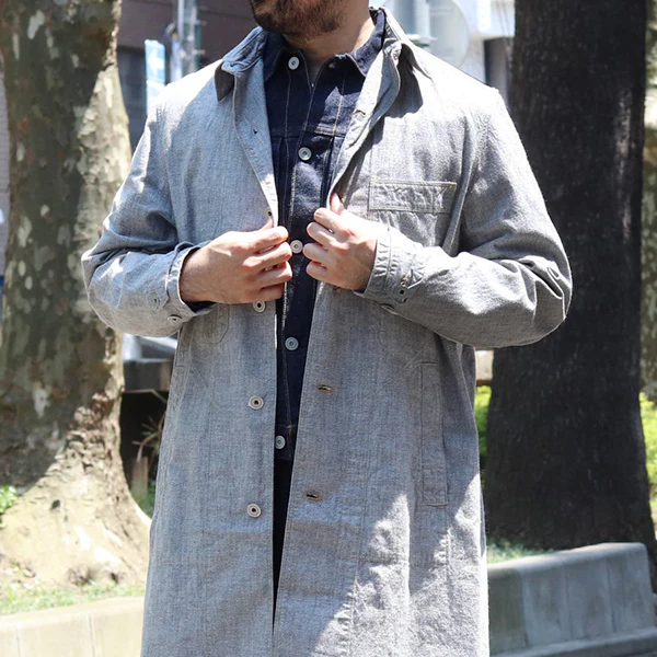 BALDWIN WORK COAT / GRAINED CHAMBRAY - Image 6
