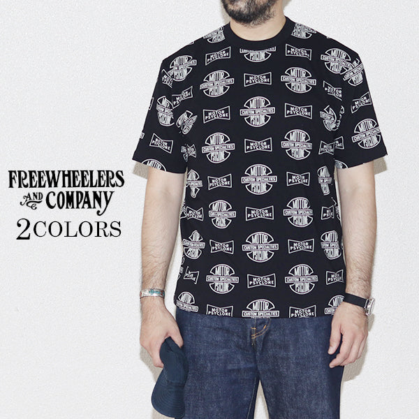 T-SHIRT / MOTOR PSYCLONE ALL OVER PRINT / VINTAGE STYLE MEDIUM WEIGHT JERSEY