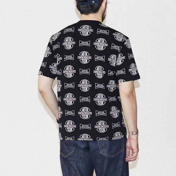 T-SHIRT / MOTOR PSYCLONE ALL OVER PRINT / VINTAGE STYLE MEDIUM WEIGHT JERSEY - Image 3