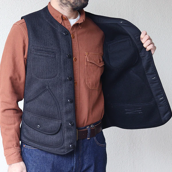 BRIDGEPORT / OUTDOOR STYLE HUNTING VEST / CHARCOAL BLACK GRAIN - Image 5