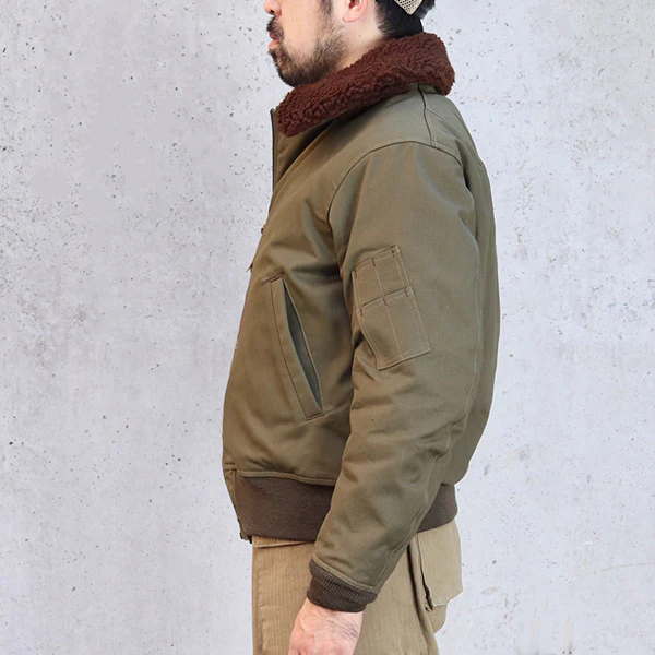 TYPE B-15B PLAIN MODEL / CIVILIAN MODEL / COTTON CHINO DRILL / OLIVE DRAB - Image 2