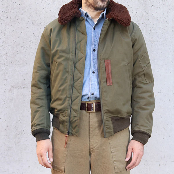 TYPE B-15B PLAIN MODEL / CIVILIAN MODEL / COTTON CHINO DRILL / OLIVE DRAB - Image 4