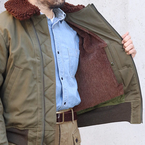 TYPE B-15B PLAIN MODEL / CIVILIAN MODEL / COTTON CHINO DRILL / OLIVE DRAB - Image 7