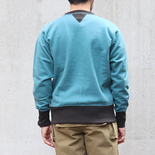ATHLETIC SWEAT SHIRT LIONS / 1940s STYLE SWEAT SHIRT / MEDIUM WEIGHT FLEECE / SAX × SOOT BLACK - Image 3
