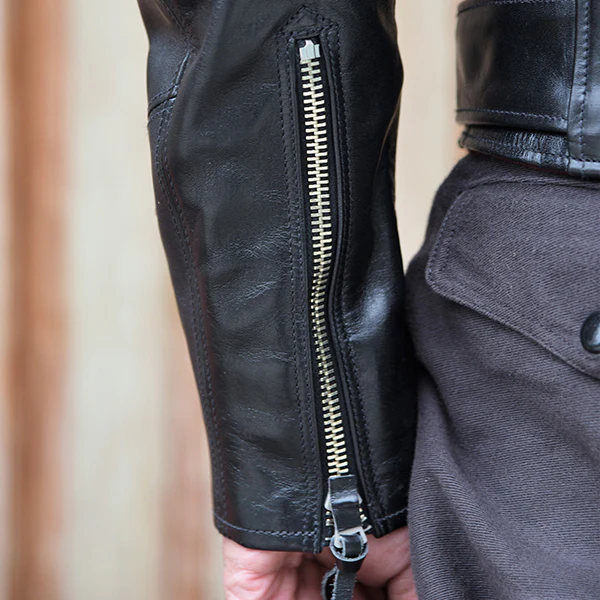 La Brea / 1930s MOTORCYCLE JACKET / DOUBLE BREASTED TYPE TYPE / HORSE HIDE / RUDE BLACK / 2023 MODEL - Image 10