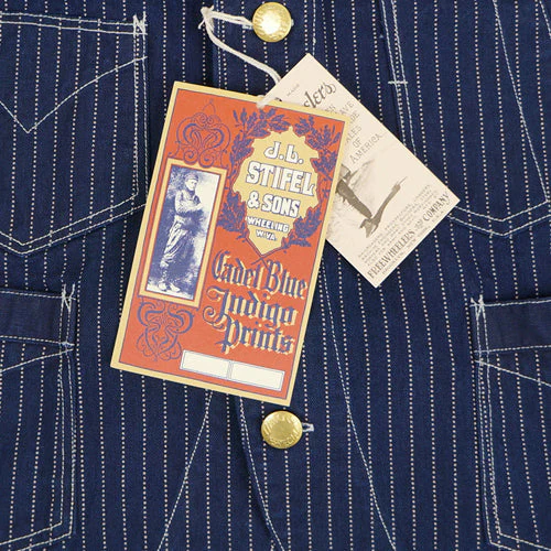 CONDUCTOR VEST / LATE 1800s STYLE WORK CLOTHING / INDIGO WABASH STRIPE - Image 8