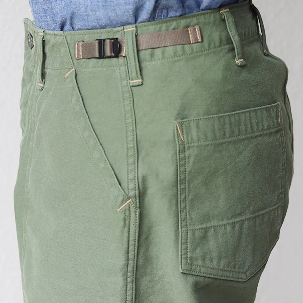 GARAGE CREW WORK SHORTS / 1960s - STYLE WORK CLOTHING / MOTOR PSYCLONE GARAGE SERIES / MILITARY BACK SATIN - Image 11