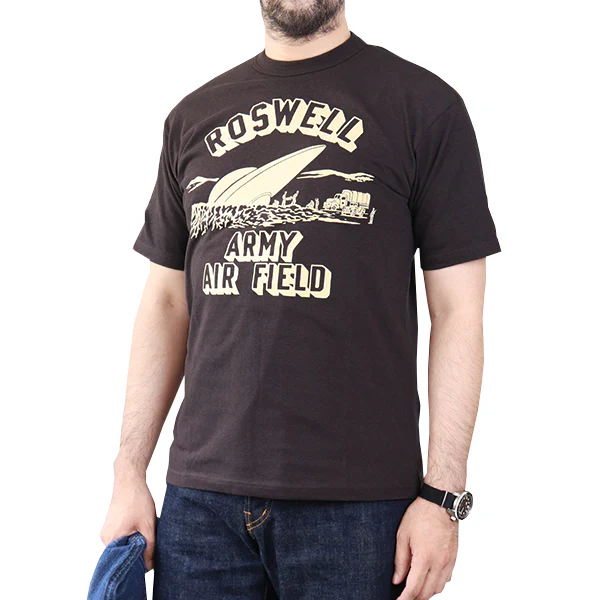 T-SHIRT / ROSWELL AAF UFO / UNIDENTIFIED SERIES / VINTAGE STYLE LIGHT WEIGHT JERSEY / JET BLACK