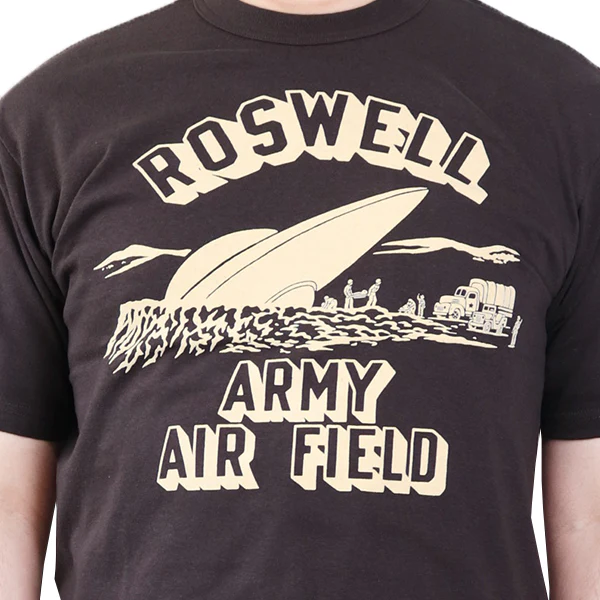 T-SHIRT / ROSWELL AAF UFO / UNIDENTIFIED SERIES / VINTAGE STYLE LIGHT WEIGHT JERSEY / JET BLACK - Image 3