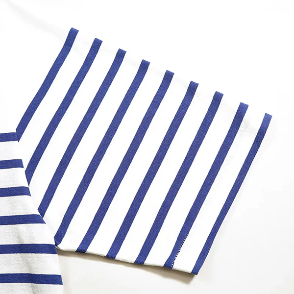 5.6oz HALF SLEEVE BORDER / BLUE - Image 5