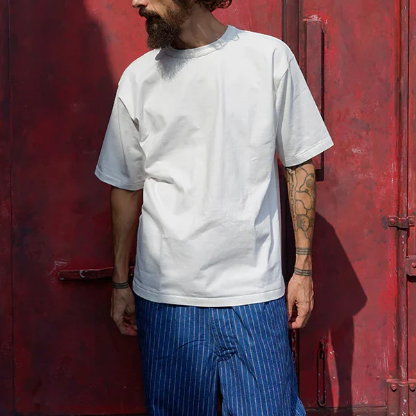 7.8oz DOUBLE BINDER T-SHIRT / OFF WHITE - Image 9
