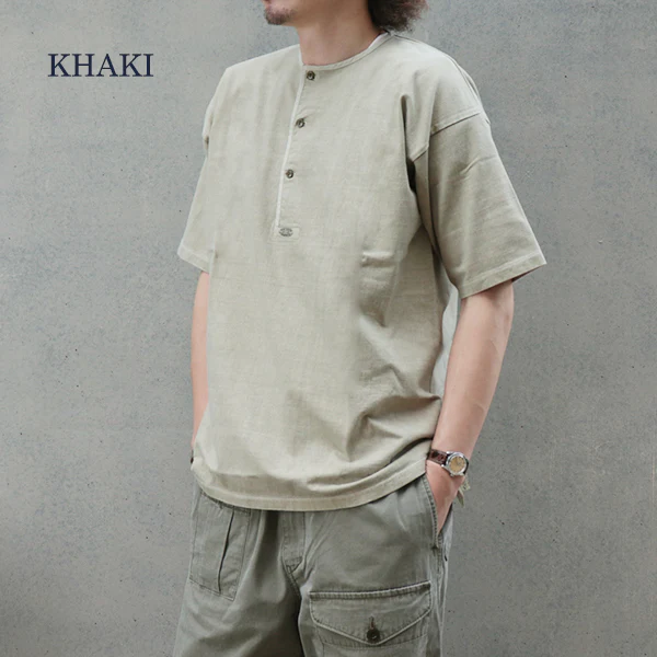 7.8oz HENLEY NECK T-SHIRT PIGMENT - Image 6