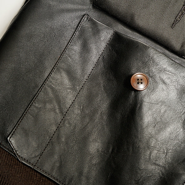A-1 JACKET BROWN CORE LEATHER / BLACK - Image 6