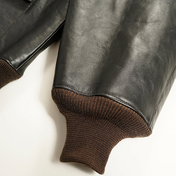 A-1 JACKET BROWN CORE LEATHER / BLACK - Image 8