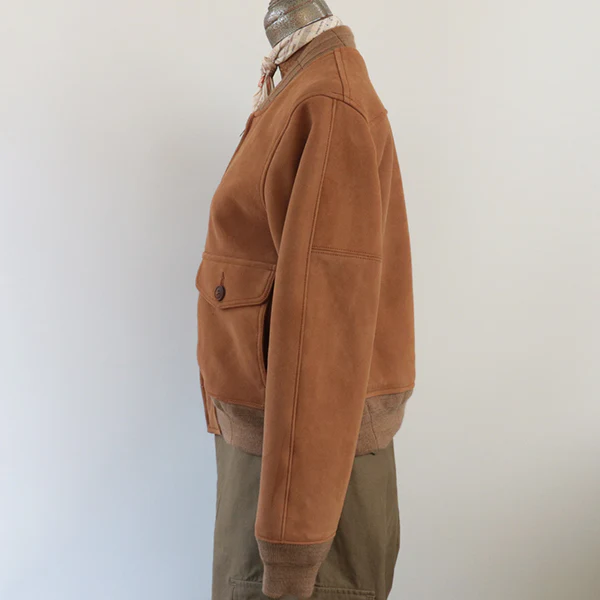 AVIATION JACKET SHEEP SUEDE / BROWN - Image 3