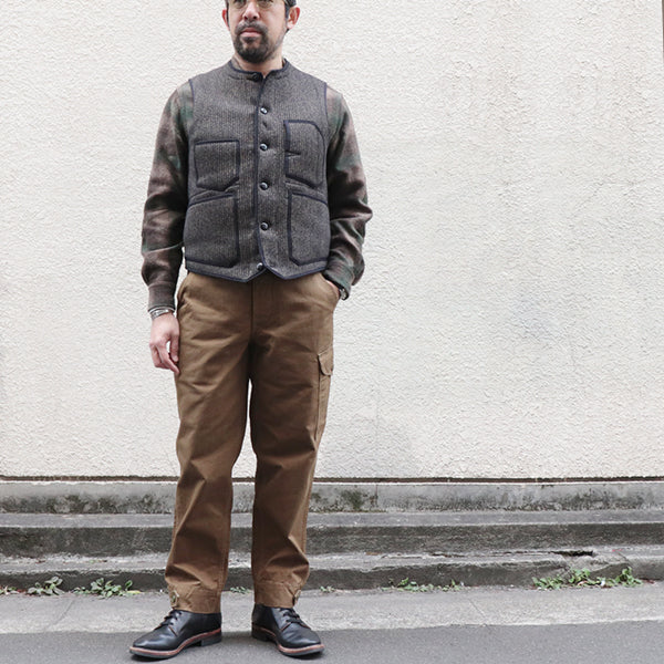 AVIATORS TROUSERS / ORIGINAL COTTON CHINO DRILL / DARK KHAKI BEIGE - Image 4