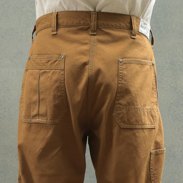 BAKERSFIELD TROUSERS / VINTAGE STYLE SELVEDGE DUCK / YELLOW BROWN - Image 6