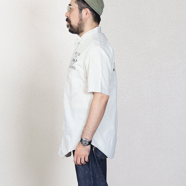 BIG BERTHA CUSTOM S/S SHIRT / ATLAS CYCLE CO / RAW WHITE - Image 2