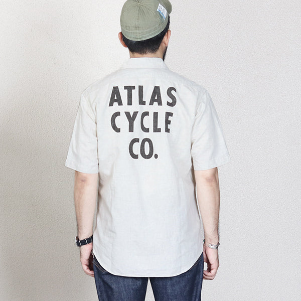 BIG BERTHA CUSTOM S/S SHIRT / ATLAS CYCLE CO / RAW WHITE - Image 3
