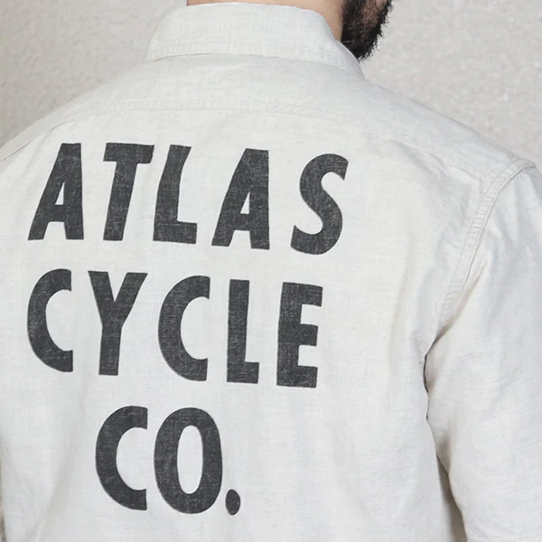 BIG BERTHA CUSTOM S/S SHIRT / ATLAS CYCLE CO / RAW WHITE - Image 7