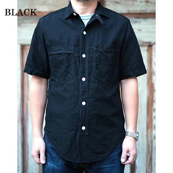 BIG BERTHA S/S SHIRT / 5.5oz COTTON × LINEN CHAMBRAY - Image 8