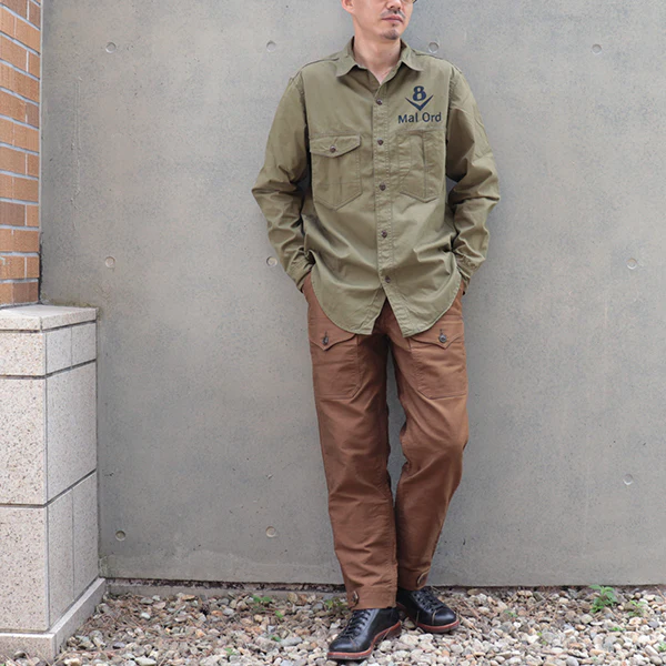 BLYSTONE MECHANIC SHIRT / MAL ORD / LIGHT KHAKI OLIVE - Image 2