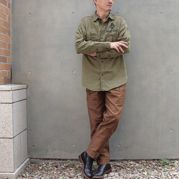 BLYSTONE MECHANIC SHIRT / MAL ORD / LIGHT KHAKI OLIVE - Image 3