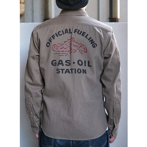 GEMSA WORK SHIRT /BONNEVILLE OFFICIAL FUELING STATION / MESA GRAY