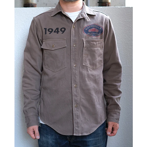 GEMSA WORK SHIRT /BONNEVILLE OFFICIAL FUELING STATION / MESA GRAY - Image 2