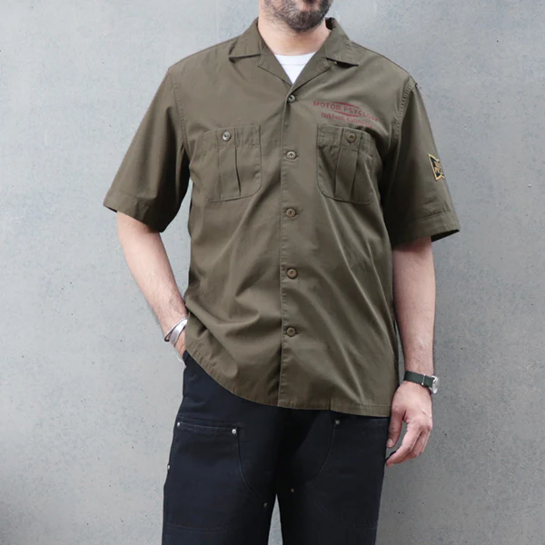 BRUCIE S/S SHIRT / BUCKET HEAD / DARK OLIVE - Image 2