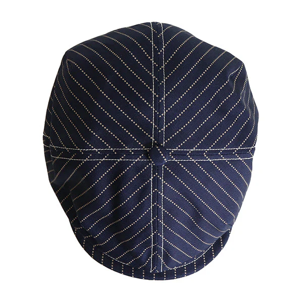 CASSADY 4 PANELS CAP / 1910 - 1920s STYLE CAP / INDIGO WABASH STRIPE - Image 5