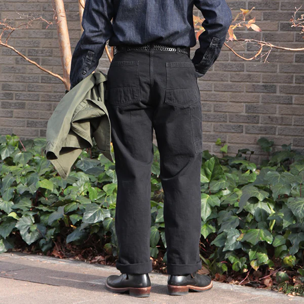 CHOPPER BUILDER WORK TROUSERS / YARN-DYED 11oz CANVAS / YARN-DYED RUDE BLACK - Image 2