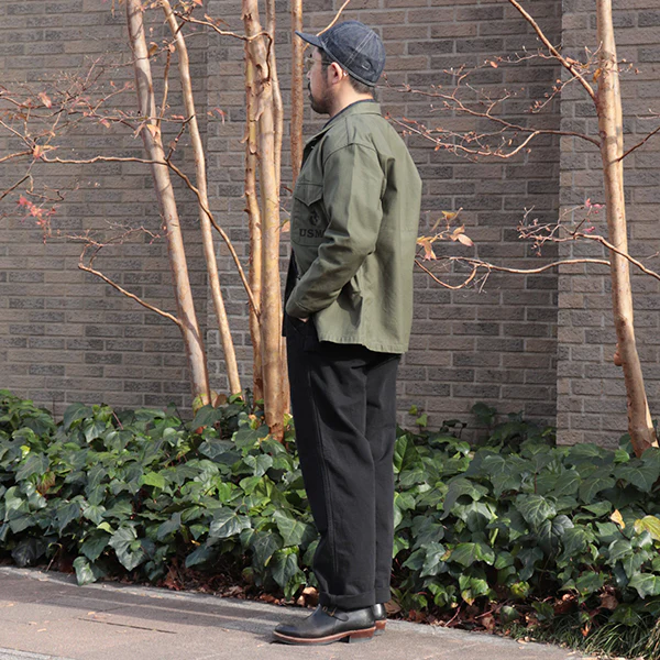 CHOPPER BUILDER WORK TROUSERS / YARN-DYED 11oz CANVAS / YARN-DYED RUDE BLACK - Image 4