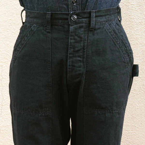 CHOPPER BUILDER WORK TROUSERS / YARN-DYED 11oz CANVAS / YARN-DYED RUDE BLACK - Image 5