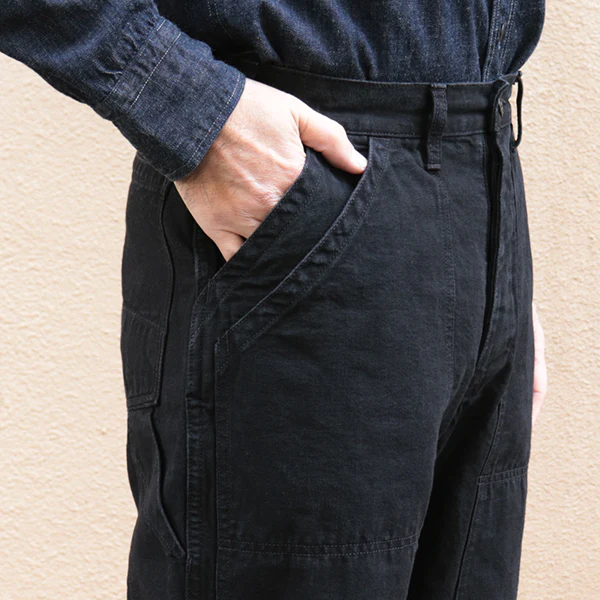 CHOPPER BUILDER WORK TROUSERS / YARN-DYED 11oz CANVAS / YARN-DYED RUDE BLACK - Image 7