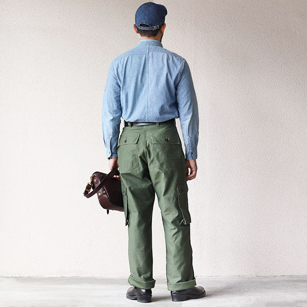 COMBAT UTILITY TROUSERS / (SIZE: W30-W36) / MILITARY BACK SATIN / OLIVE GREEN - Image 5