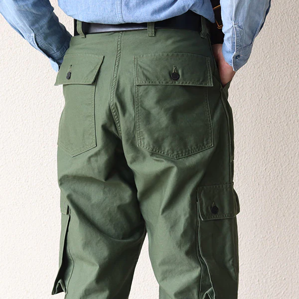 COMBAT UTILITY TROUSERS / (SIZE: W30-W36) / MILITARY BACK SATIN / OLIVE GREEN - Image 6