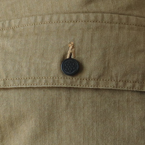 COMBAT UTILITY TROUSERS / (SIZE: W30-W36) / YARN-DYED HERRINGBONE TWILL / KHAKI - Image 7