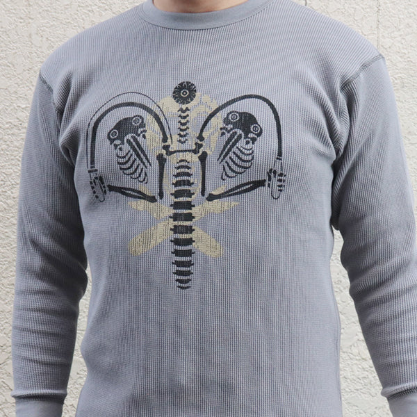 CREW NECKED THERMAL L/S SHIRT / KNUCLE BONES on AAF 90thBG 400thBSQ /MEDIUM GRAY - Image 3